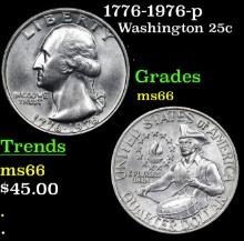 1776-1976-p Washington Quarter 25c Grades GEM+ Unc