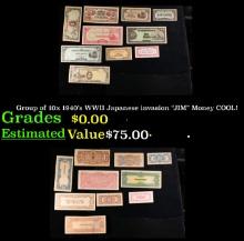 Group of 10x 1940's WWII Japanese invasion "JIM" Money COOL!