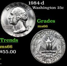 1984-d Washington Quarter 25c Grades GEM+ Unc