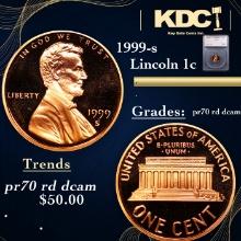 Proof 1999-s Lincoln Cent 1c Graded pr70 rd dcam BY SEGS