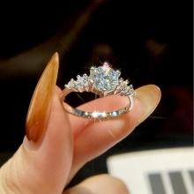 1 Carat Moissanite Diamond Engagement Ring - Women Size 9 - 925 Sterling Silver