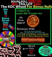INSANITY The CRAZY Penny Wheel 1000s won so far, WIN this 1960-p BU RED roll get 1-10 FREE