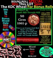 INSANITY The CRAZY Penny Wheel 1000s won so far, WIN this 1961-p BU RED roll get 1-10 FREE