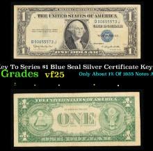 1935H Key To Series $1 Blue Seal Silver Certificate Key To Series Grades vf+