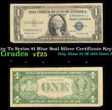 1935H Key To Series $1 Blue Seal Silver Certificate Key To Series Grades vf+