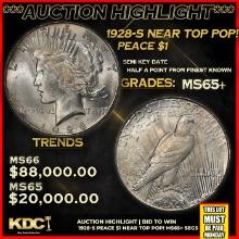 ***Major Highlight*** 1928-s Peace Dollar Near Top Pop! $1 ms65+ SEGS (fc)