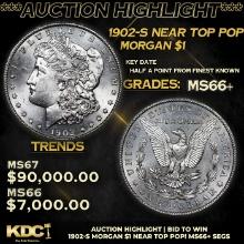 ***Auction Highlight*** 1902-s Morgan Dollar Near Top Pop! $1 ms66+ SEGS (fc)