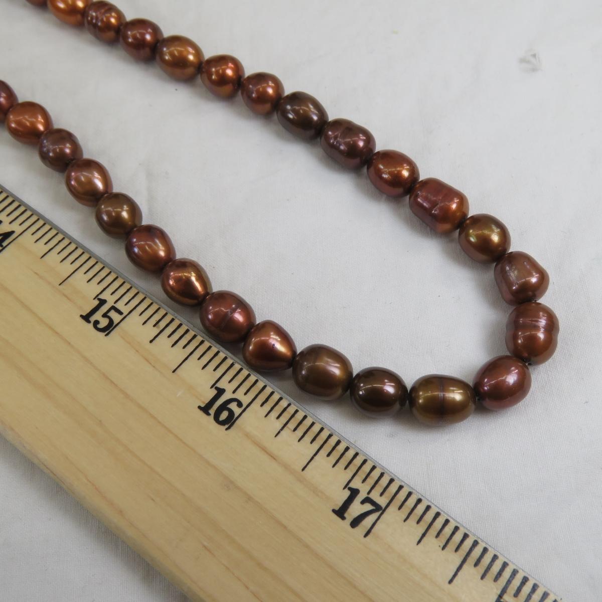 Copper & Black Pearl Necklaces with Other Jewelry