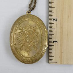 Miriam Haskell Russian Gold Locket Necklace