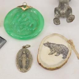 Carved Stone Jewelry, Figures & Tokens with Box