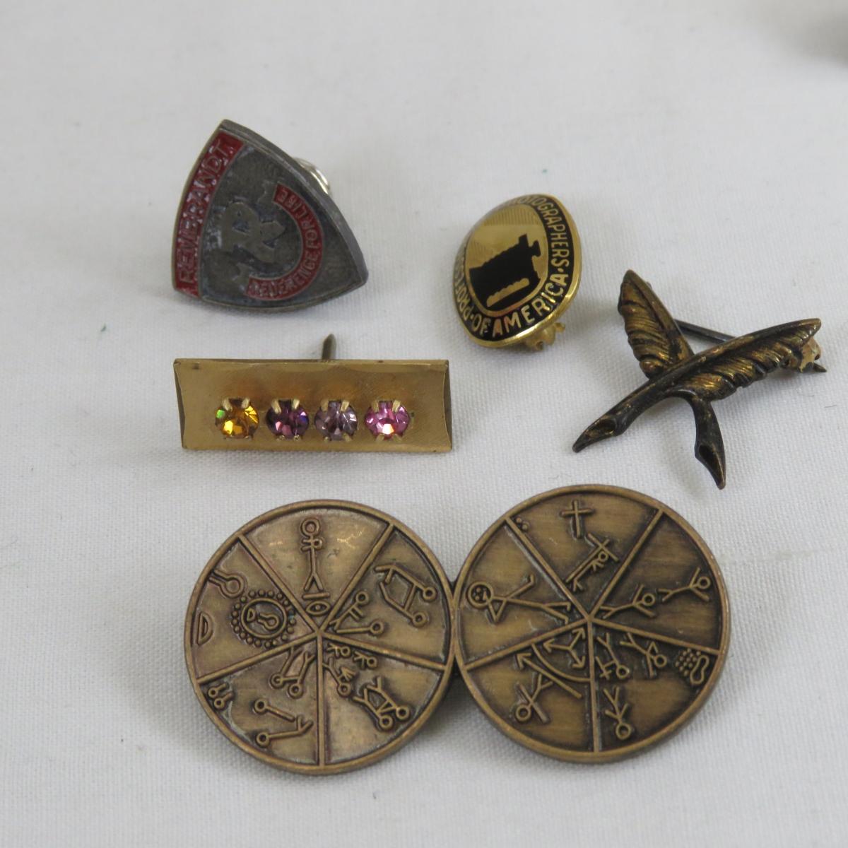 Sterling WWII 3 Star Pin, Heinz Pickle Pins & more