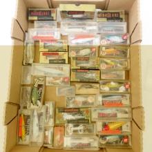 35+ Vintage L&S fishing lures in boxes