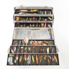 Vintage My Buddy tackle box with lures and gear