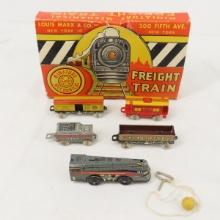 Marx miniature mechanical freight train in box