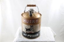 J&L Ware 1 Gallon Oil Can Painted w/Husky Logo