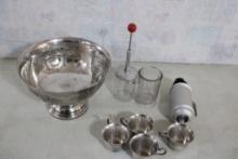 Kitchen Collectibles, Punch Bowl w/4 Cups