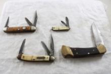 4 Pocket Knives Buck 112, Bone Hdl'd, Case, USA