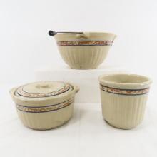 3 Red Wing Stoneware banded pieces