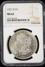 1921-D Morgan Dollar NGC MS-62