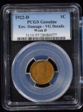 1922-D Lincoln Cent Weak D PCGS VF Details