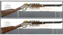 Two Henry Golden Boy Silver RMEF Rifles with Boxes