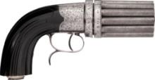 Engraved J.J. Herman Brevete 18-Shot Percussion Pepperbox