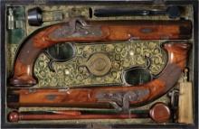 Cased Presentation Inscribed Kuchenreuter Percussion Pistols