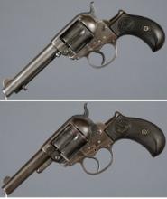 Two Colt Model 1877 Double Action Revolvers