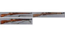 Three Mosin-Nagant Pattern Bolt Action Military Rifles