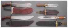 Four American Military Knives with Sheaths