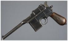 German Mauser C96 Broomhandle Semi-Automatic Pistol