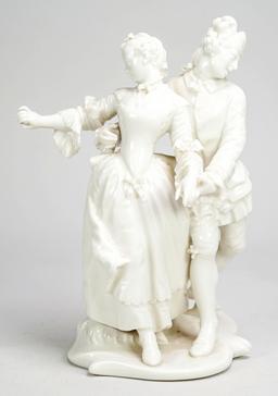 Dancing Courtiers Porcelain Figurine