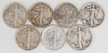 7 Walking Liberty Half Dollars; 2-1943-P,3-1943-S,1944-S