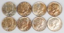 8 1967 Kennedy 40% Silver Half Dollars