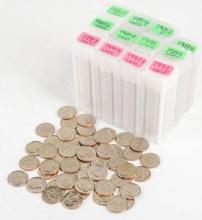 12 Containers of Uncirculated Dimes; 1984-1993