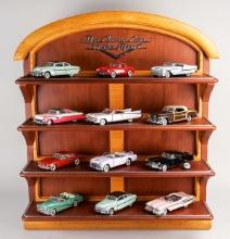 12 - 1987 Franklin Mint Precision Model Cars of The 1950's W/Display case