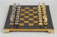 Old English Cast Metal Chess Set