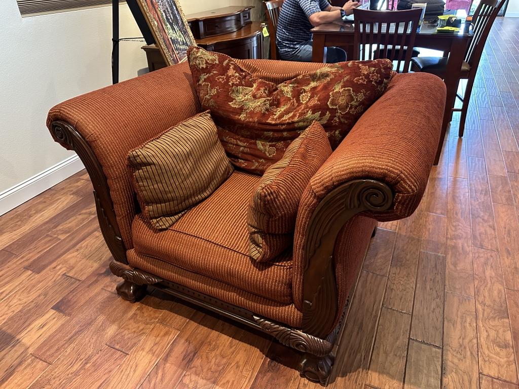OVERSIZED CLAWFOOT SOFA AND CHAIR
