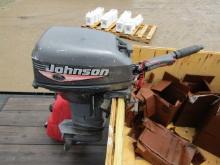 Johnson 9.9 HP Boat Motor w/gas can (R)