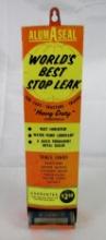 Vintage Alum-A-Seal Stop Leak Tin Store Display w/ 2 Original Cans