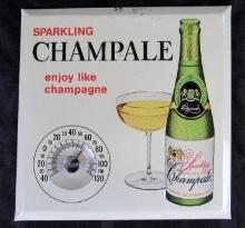 Vintage Sparkling Champale Beverage Metal Advertising Thermometer