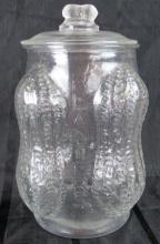 Antique Large Planters Peanuts Embossed Glass General Store Counter Display Jar