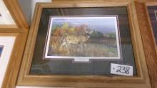20" x 17"  "FALL COLORS " by Jim Hautman,  oak framed