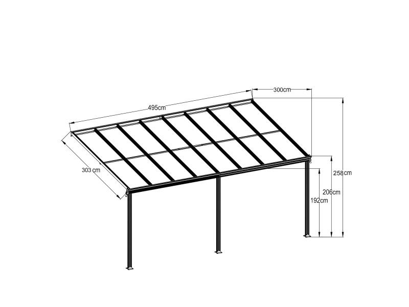 New TMG-LPC16 Patio Cover With Clear Roof 10' x 16'