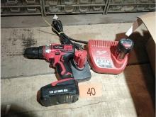Milwaukee M12 Hex Driver, Charger & 2 Batteries & 18V Drill