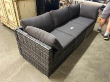Brand New 6pc Charcoal Gray Resin Outdoor Patio Furniture Set