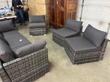 Brand New 6pc Charcoal Gray Resin Outdoor Patio Furniture Set