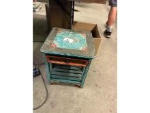 Painted End Table With Drawer