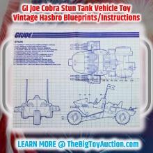 GI Joe Cobra Stun Tank Vehicle Toy Vintage Hasbro Blueprints/Instructions