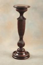 Antique mahogany Pedestal, circa 1910, with unique pineapple style carved column. Excellent finish a